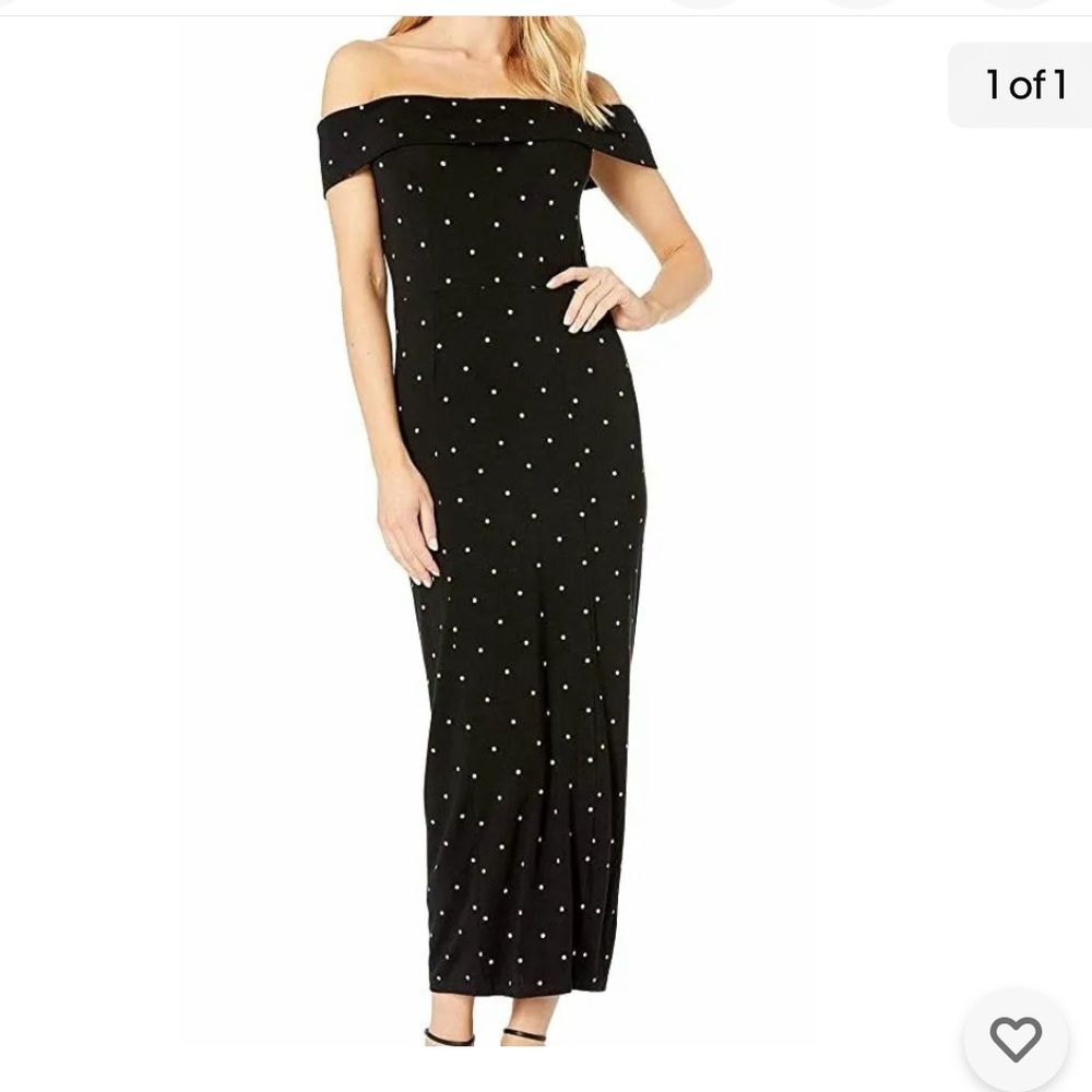 Amuse Society Oye Mami Maxi Dress Womans Size S Black White Polka Dots